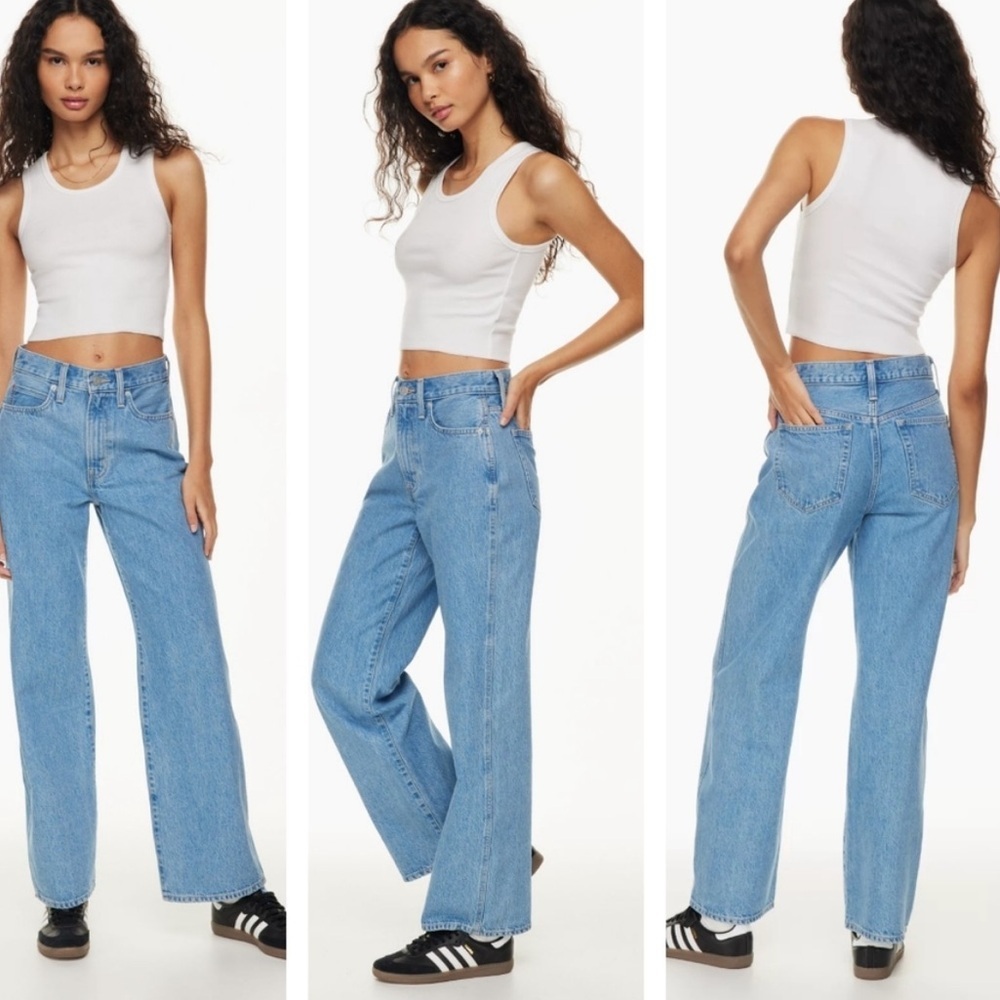 Aritzia Sunday Best Straight Leg Sky Blue Jeans SZ 8